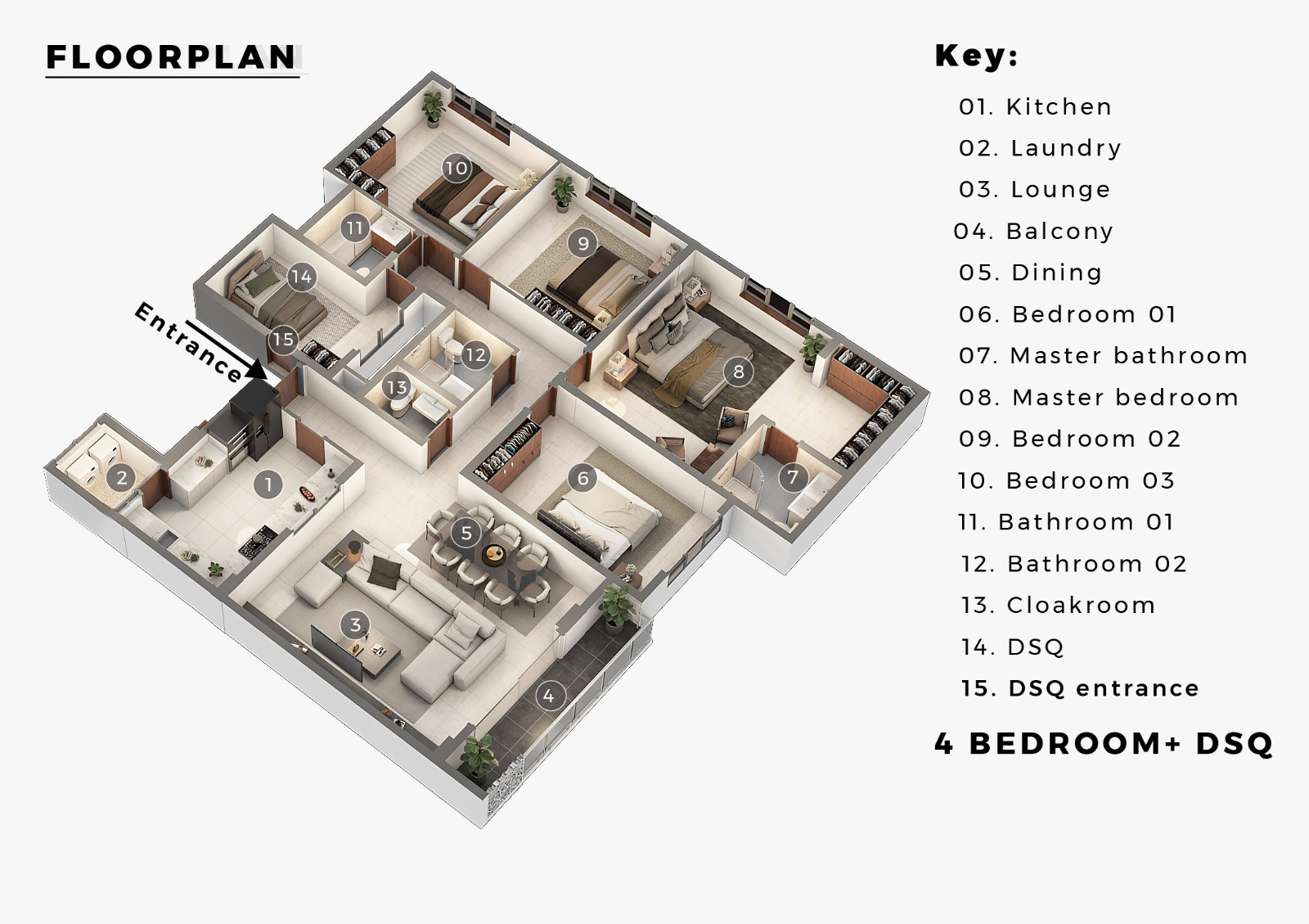 Southfield Place four-bedroom floor plan