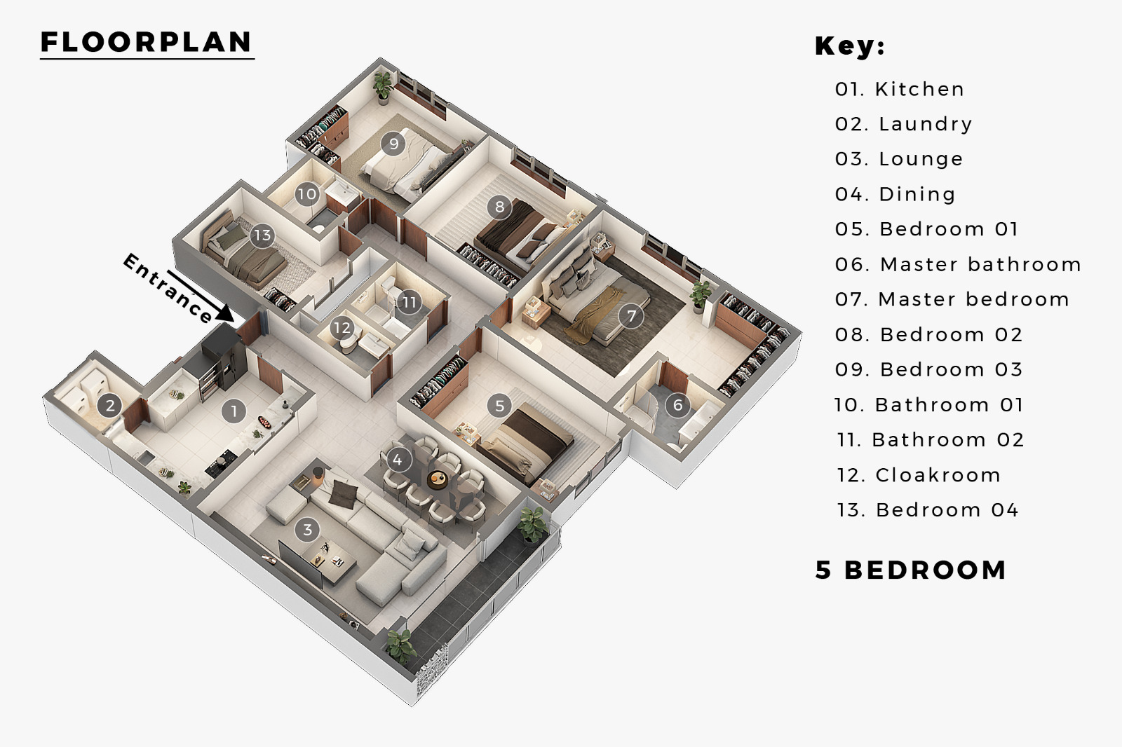 Southfield Place five-bedroom floor plan